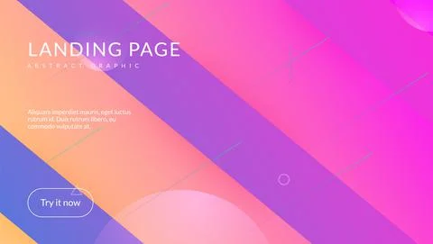 Fluid Layout. Violet Mobile Shape. Rainbow Design. Flow Landing Illustrazione stock