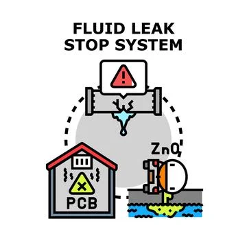 Fluid leak stop system preventing environmental pollution 스톡 일러스트