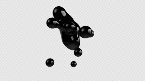 Fluid liquid blob, metaball morphing animation. Scattering, merging and flowing Stock Footage 146820750