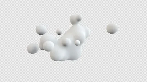 Fluid liquid blob, metaball morphing animation. Scattering, merging and flowing Stock Footage 158789658