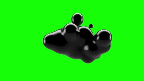 Fluid liquid blob, metaball morphing animation. Scattering, merging and flowing  Stock Footage 166409615