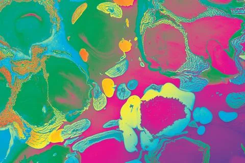 Fluid liquid ink Ebru marbling abstract texture background. 스톡 사진