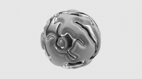 Fluid liquid metallic blob, metaball morphing animation. Scattering and flo.. Stock Footage 341516796