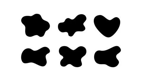 Fluid liquid random organic shapes vector isolated on white background Stock Illustration