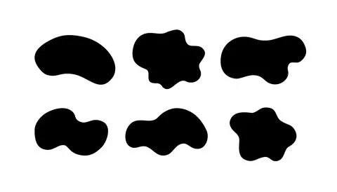 Fluid liquid random organic shapes vector isolated on white background Stock Illustration
