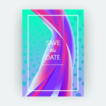 Fluid liquid shapes composition. Wavy geometric background. Colorful abstract Stock Illustration
