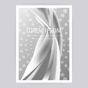 Fluid liquid shapes composition. Wavy geometric background. Monochrome grey a Stock Illustration