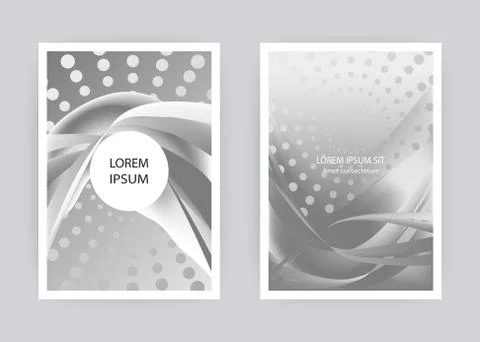 Fluid liquid shapes composition. Wavy geometric background. Monochrome grey a Stock Illustration