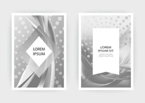 Fluid liquid shapes composition. Wavy geometric background. Monochrome grey a Stock Illustration