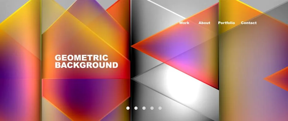 Fluid magenta triangles on gray rectangle background Illustrazione stock