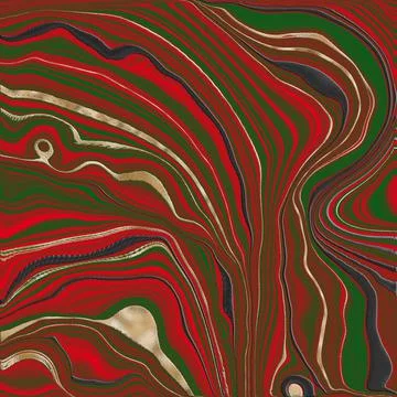 Fluid marbling effect in red with gold veins Stock Illustration