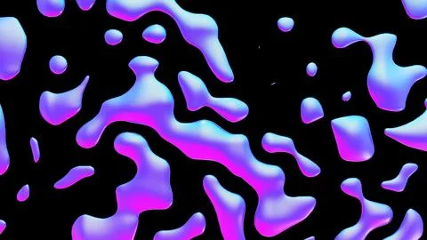 Fluid metallic drops y2k background. Dynamic iridescent retrowave liquid forms Stockillustratie