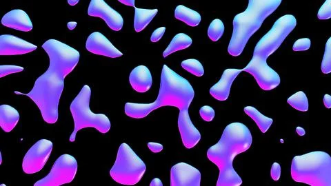 Fluid metallic drops y2k background. Dynamic iridescent retrowave liquid forms Stockillustratie