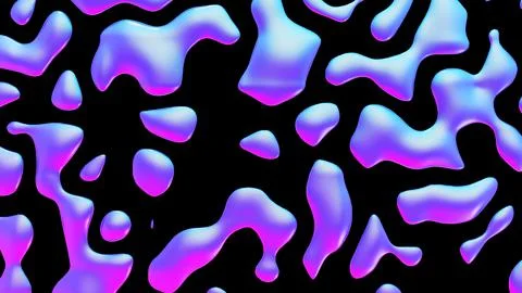 Fluid metallic drops y2k background. Dynamic iridescent retrowave liquid forms Stockillustratie