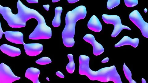 Fluid metallic drops y2k background. Dynamic iridescent retrowave liquid forms Stockillustratie