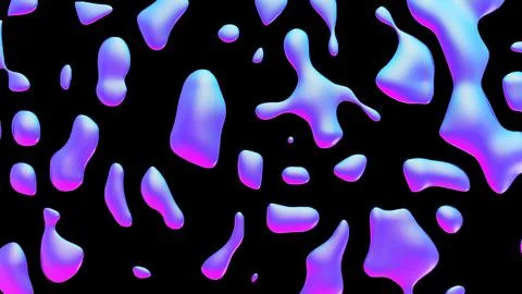 Fluid metallic drops y2k background. Dynamic iridescent retrowave liquid forms Stockillustratie