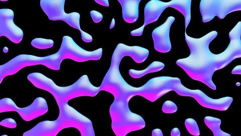 Fluid metallic drops y2k background. Dynamic iridescent retrowave liquid forms Stockillustratie