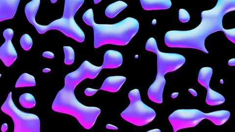 Fluid metallic drops y2k background. Dynamic iridescent retrowave liquid forms Stockillustratie