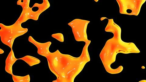 Fluid metallic drops y2k orange background. Dynamic iridescent retrowave liquid Stockillustratie