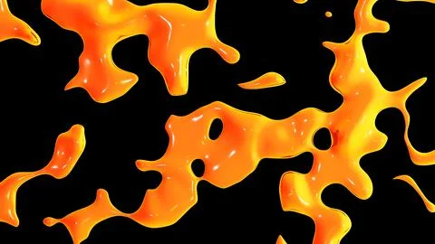 Fluid metallic drops y2k orange background. Dynamic iridescent retrowave liquid Stockillustratie