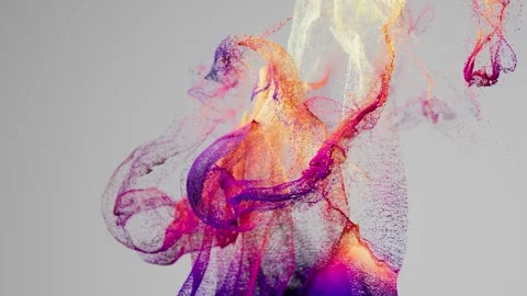Fluid motion of colorful tiny particles. Stock Footage 311554628