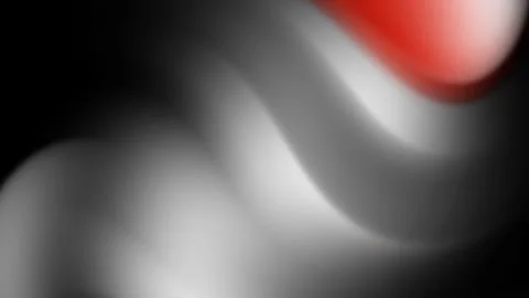 Fluid motion graphic with monochrome gradient and a touch of vibrant red Stock Footage 315914687