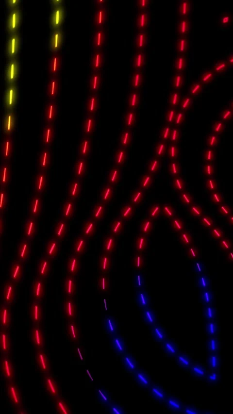 Fluid motion of multicolored dashed lines. Glowing wave animation for styli.. Stock Footage 308743045