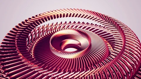 Fluid moving rotating red metal chain eye circles seamless loop animation 3d Stock Footage 88947246