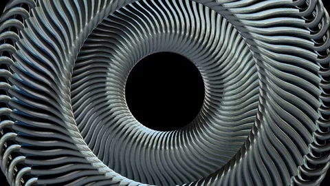 Fluid moving rotating silver metal chain eye circles seamless loop animation 3d Stock Footage 88856203