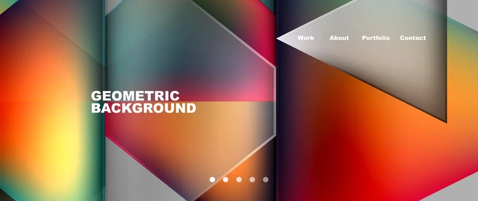 Fluid orange triangles create a geometric pattern on the background Stock Illustration