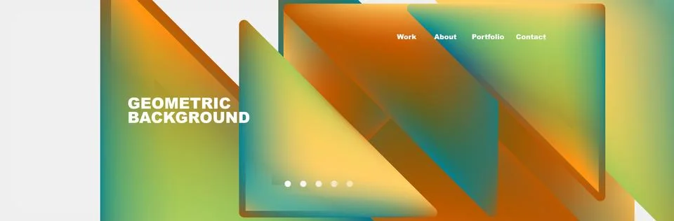 Fluid orange triangles create a vibrant geometric background on a white canvas Stock Illustration
