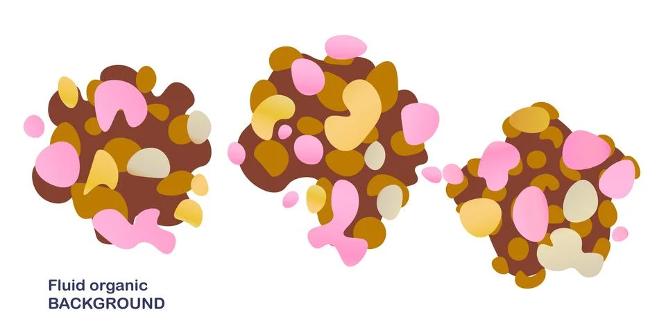 Fluid organic background. Frame isolated. Set of abstract liquid shapes Stock-Illustration