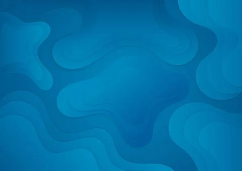 Fluid overlap wave water design abstract style curve shape flow blue color Stock Illustration