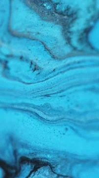 Fluid paint flow glitter ink mix blue black wave Stock Illustration