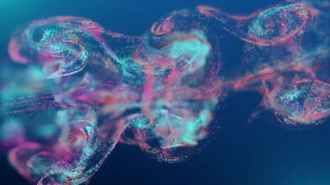 Fluid Particles Animation. Shining Pastel Colorful Dust. Virtual Space. Stock Footage 194827657