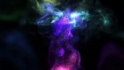 Fluid particles spreading or explosion. Colorful paint drops motion Stock Footage 124043144