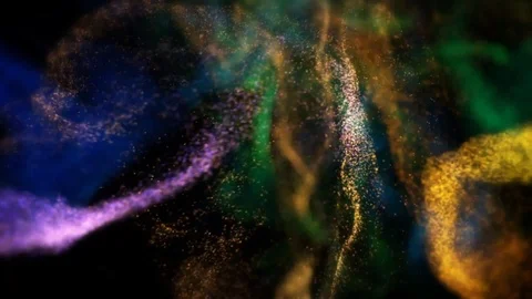 Fluid particles spreading or explosion. Colorful paint drops motion Video stock 124043147