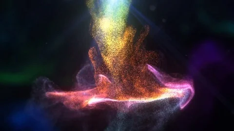 Fluid particles spreading or explosion. Colorful paint drops motion Stock Footage 124043167