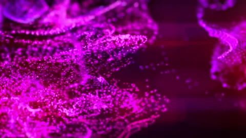 Fluid pink and purple particles flowing beautiful  abstract background, Liqui Stock Footage 133099080