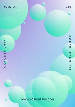 Fluid poster with round shapes. Stock Illustration