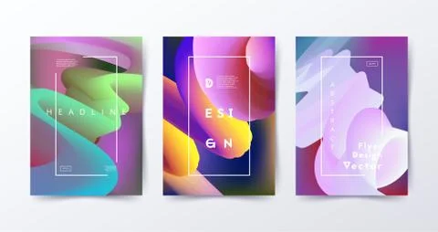 Fluid poster template. Modern design for presentation, invitation, flyer, poster Ilustração Stock