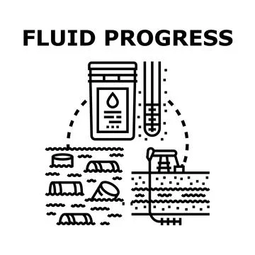 Fluid progress concept illustrating oil production pollution Stock Illustration