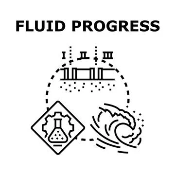Fluid progress concept illustrating scientific development and innovation Stock Illustration