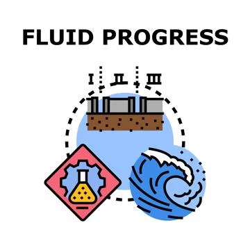 Fluid progress concept illustrating scientific development and innovation Stock Illustration