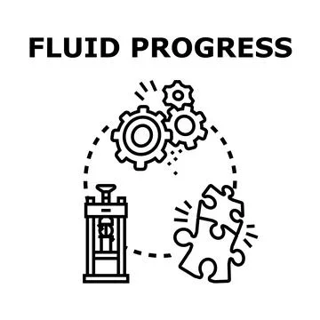 Fluid progress concept with interconnected gears and puzzle pieces イラスト素材