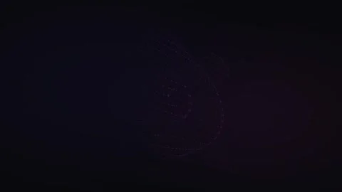 A fluid purple wire structure gently shifts across a dark field, evoking co.. 库存影片 347290029