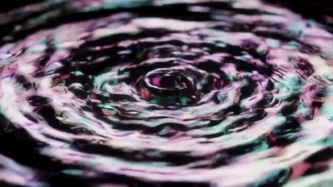 Fluid Ring Rippling Colorful Abstract Motion on Black Background Stock Footage 313348676
