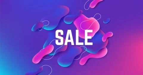 Fluid sale background. Abstract gradient shape design, modern dynamic liquid Stock Illustration