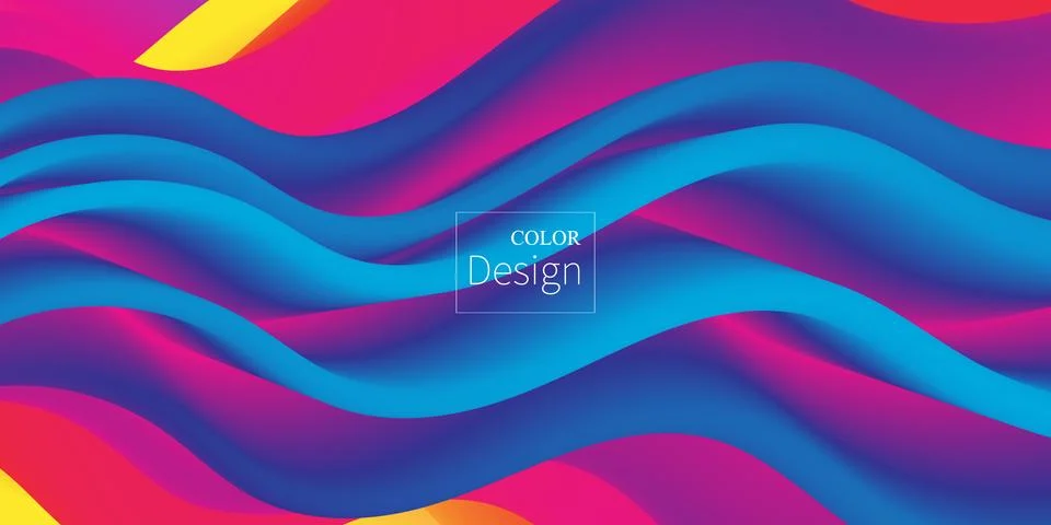 Fluid shape. Abstract flow. Trendy poster. Illustrazione stock