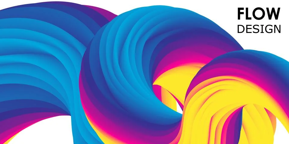 Fluid shape. Abstract flow. Trendy poster. Vector Illustrazione stock